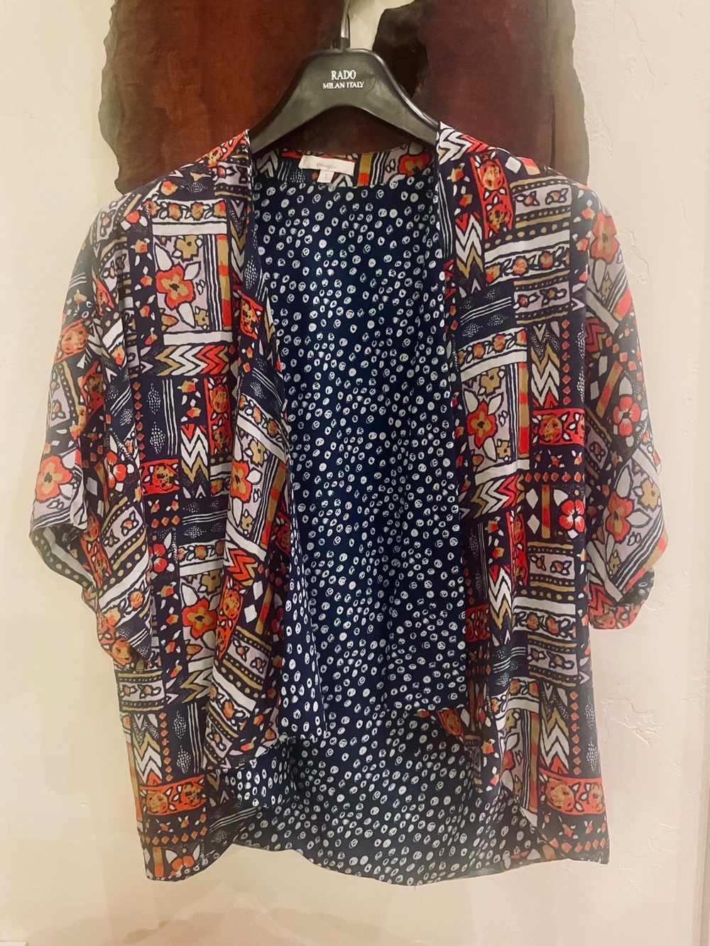 Anthropologie Porridge Close Constellations Reversible Silk Kimono Womens Size S - Picture 3 of 4
